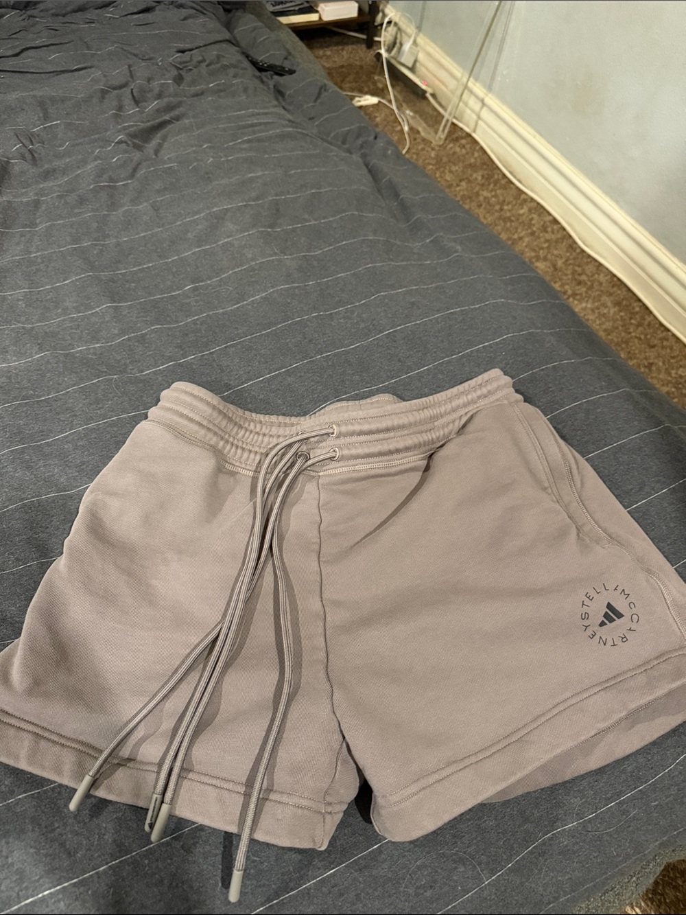 Adidas by Stella McCartney Taupe Drawstring Athletic Shorts